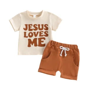 2Pcs Baby Set Short Sleeve