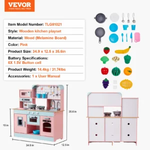 Kids Chef Playset Kitchen  with Accessories Lights and Sounds