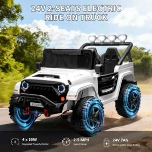 2 Seater Ride on Car for Kids, 24V Electric Toys w/Remote Control,