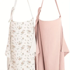 2-Pack Nursing Covers for Breastfeeding Moms, 100% Cotton Muslin