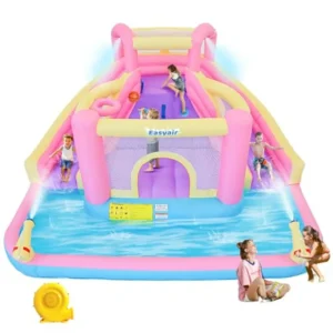 Inflatable Water Slide Bounce House, 12.1 FT x 10.3 FT with Double Slides