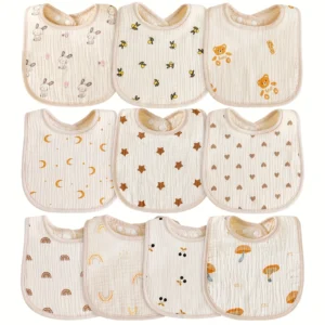 10-Pack Ultra Soft Drooling Bibs and Bandanas,