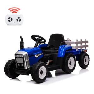 Ride on Tractor with Detachable Trailer 12V, LED Headlights, Music 3-8Y