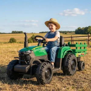 Electric Ride On Tractor 12v Battery with Trailer 3-Gear-Shift/LED Lights