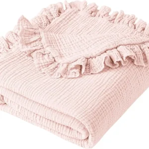 Soft Floral Muslin Baby Blanket, 40x36 Inch