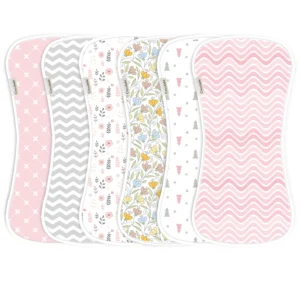 6-pack soft and breathable newborn burp cloth