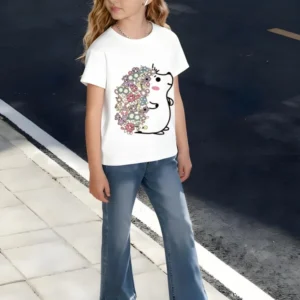 ​Kids Cotton T-Shirt Flower Hedgehog Cartoon