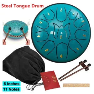 11 Notes 6 Inch D-Key Drum, 1PC Portable Steel Tongue Drum