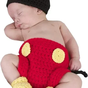 Cute Crochet Knitted Hat Cap and Diaper Shoes for Baby Photography Prop