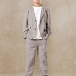Linen-Blend Two-Piece Suit for Boys - Smart Casual Blazer and Trousers Set