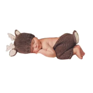 Crochet Deer Hat and Pants Set for Newborn Photography