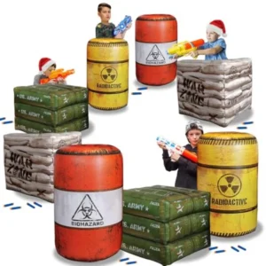 Inflatable combat Army Set, with Barricades for Laser Tag Water Gun